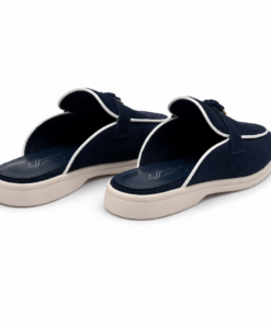 Alternative view of Sally B Suede Mules with Contrast Piping and Padlock Detail