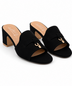 Alternative view of Sally B Suede Block Heel Slide Sandals with Padlock